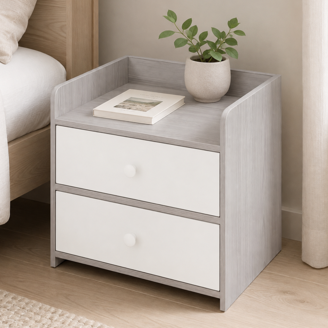 Тумба с двумя ящиками SmartSpace STL-MD 76 40x30x45 см Белый/Серый