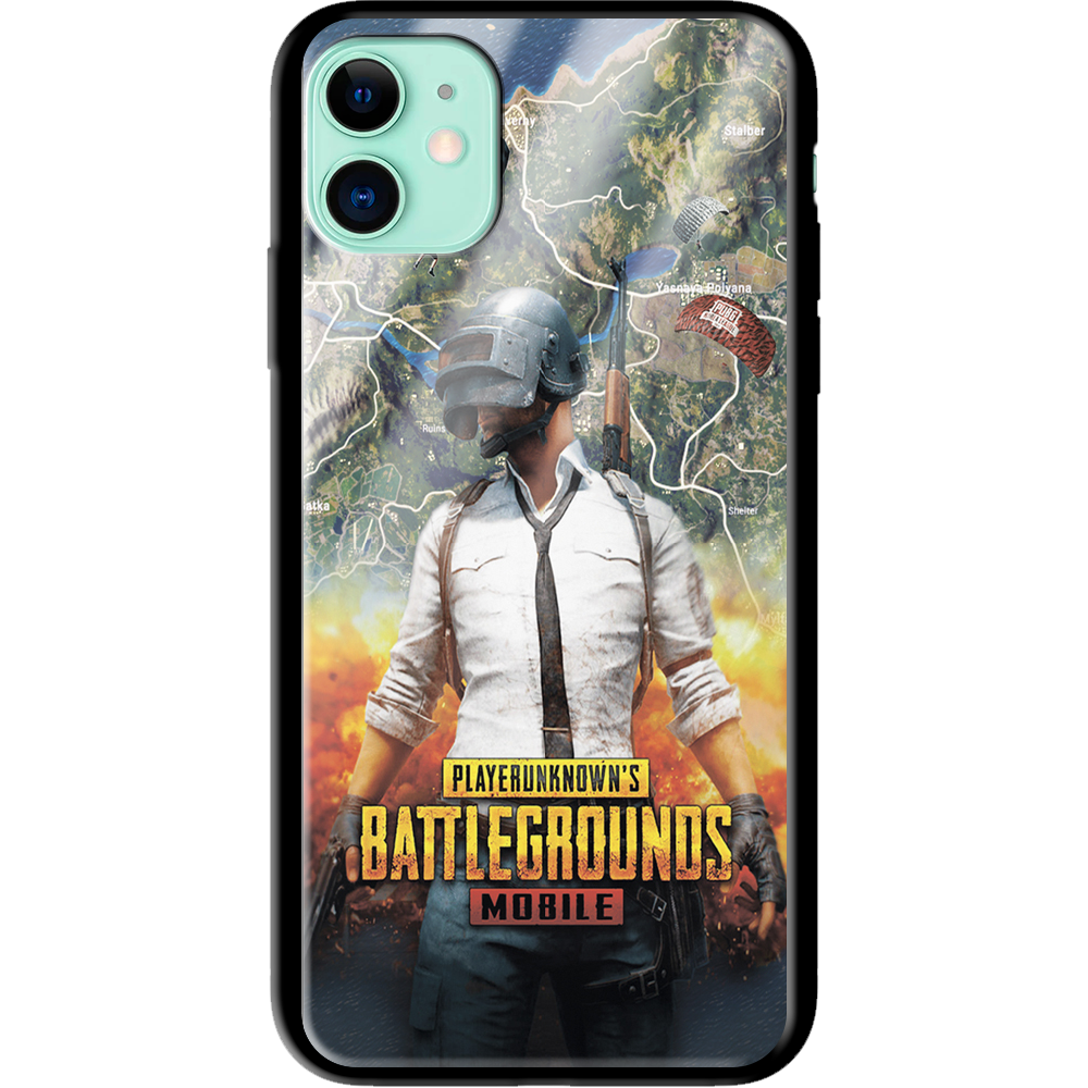 Чехол Boxface iPhone 11 PUBG Mobile Черный силикон со стеклом (38184-up2309-38345)