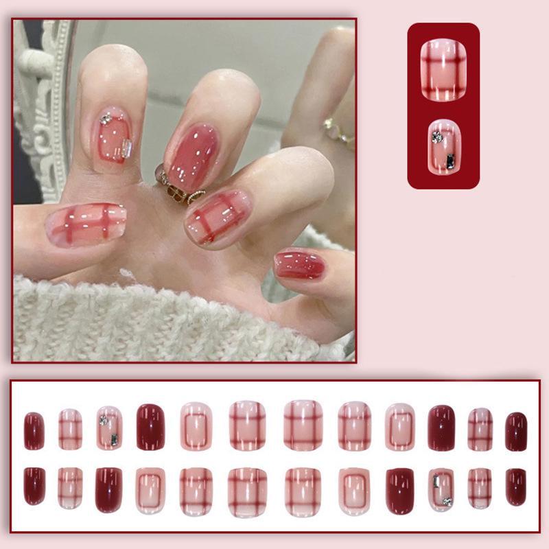 Накладные ногти с прозрачными полосками с клеем 24 шт. Bananahall D571 Розовый (A9750) - фото 3 Накладные ногти с прозрачными полосками с клеем 24 шт. Bananahall D571 Розовый (A9750) - фото 3