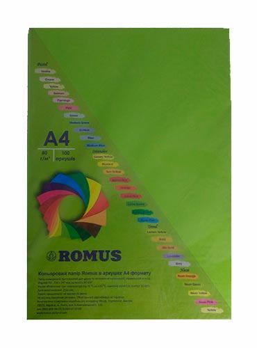 Папір кольоровий Romus A4 80 г/м2 100 аркушів Зелена липа (R50850)