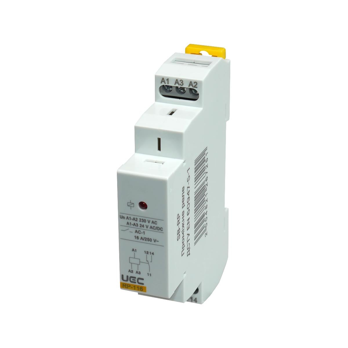 Реле промежуточное UEC RP-116 16А 1 контакт AC 230V (SB-RP-116-AC230V)