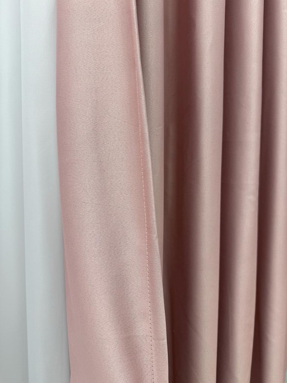 Штора блекаут на тесьме 6 см 150х260 см Нежно-розовый (11882370) - фото 3