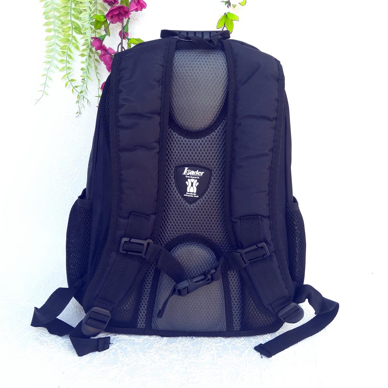 Рюкзак ортопедический Leader 42х29х15 см Черный/Розовый (982075) - фото 5