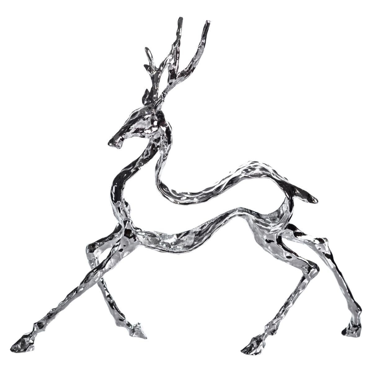 Декоративная фигурка YIWU Reindeer 30х8х29 см металлическая Серебристый (147-102-HP-7-9)