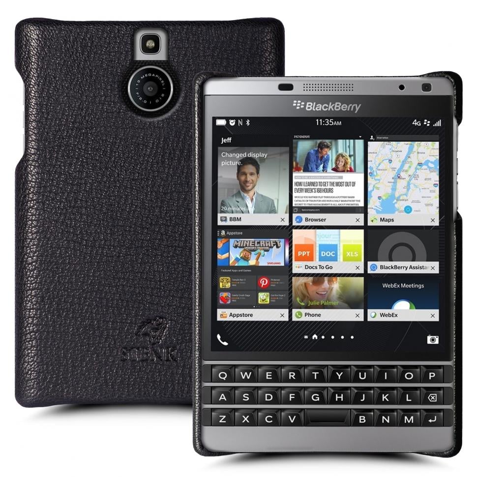 Кожаная накладка Stenk Cover для BlackBerry Passport SE Черный (69237)