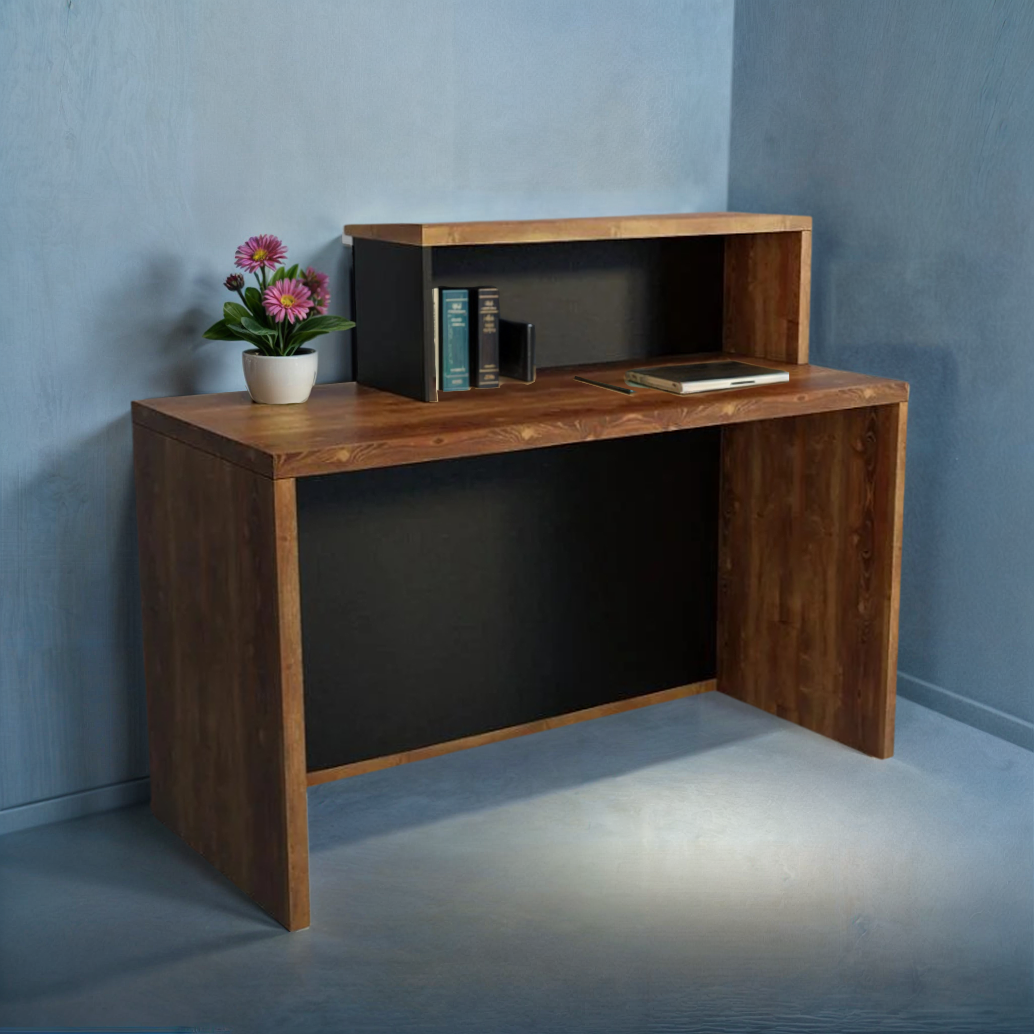 Стойка-ресепшн/4 Tobi Sho правосторонняя для офиса/салона 1600х600х1050 мм Фаервуд/Черный (90766865) - фото 1