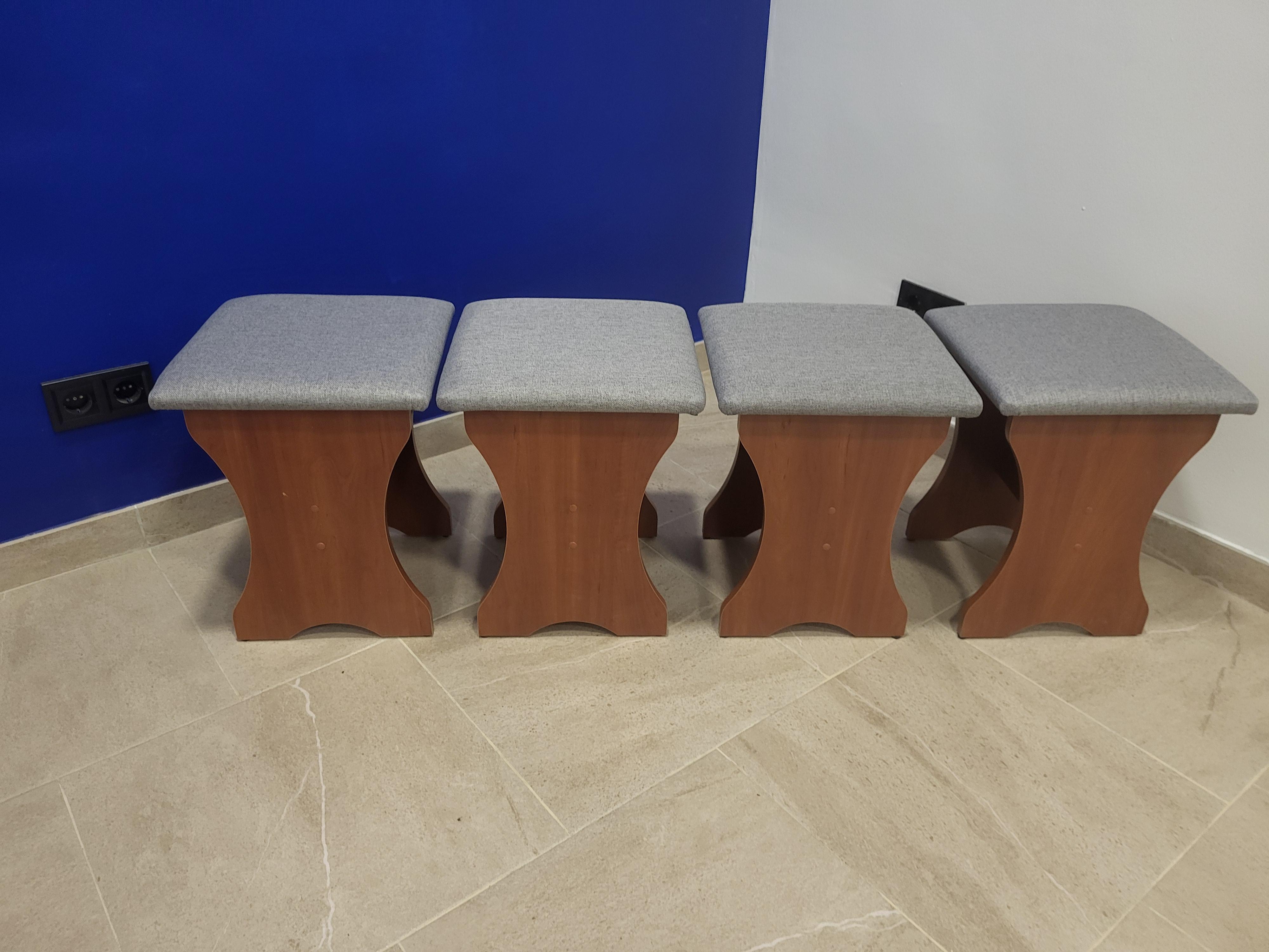 Комплект табуретов Семейный 35х35х44 см 4 шт. Яблоня/Сильвер (TTTT-Y-S)