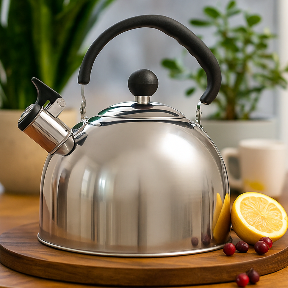 Чайник для плиты BasicSteel со свистком нержавеющая сталь/одинарное дно 2,5 л (28410949) - фото 2 Чайник для плиты BasicSteel со свистком нержавеющая сталь/одинарное дно 2,5 л (28410949) - фото 2