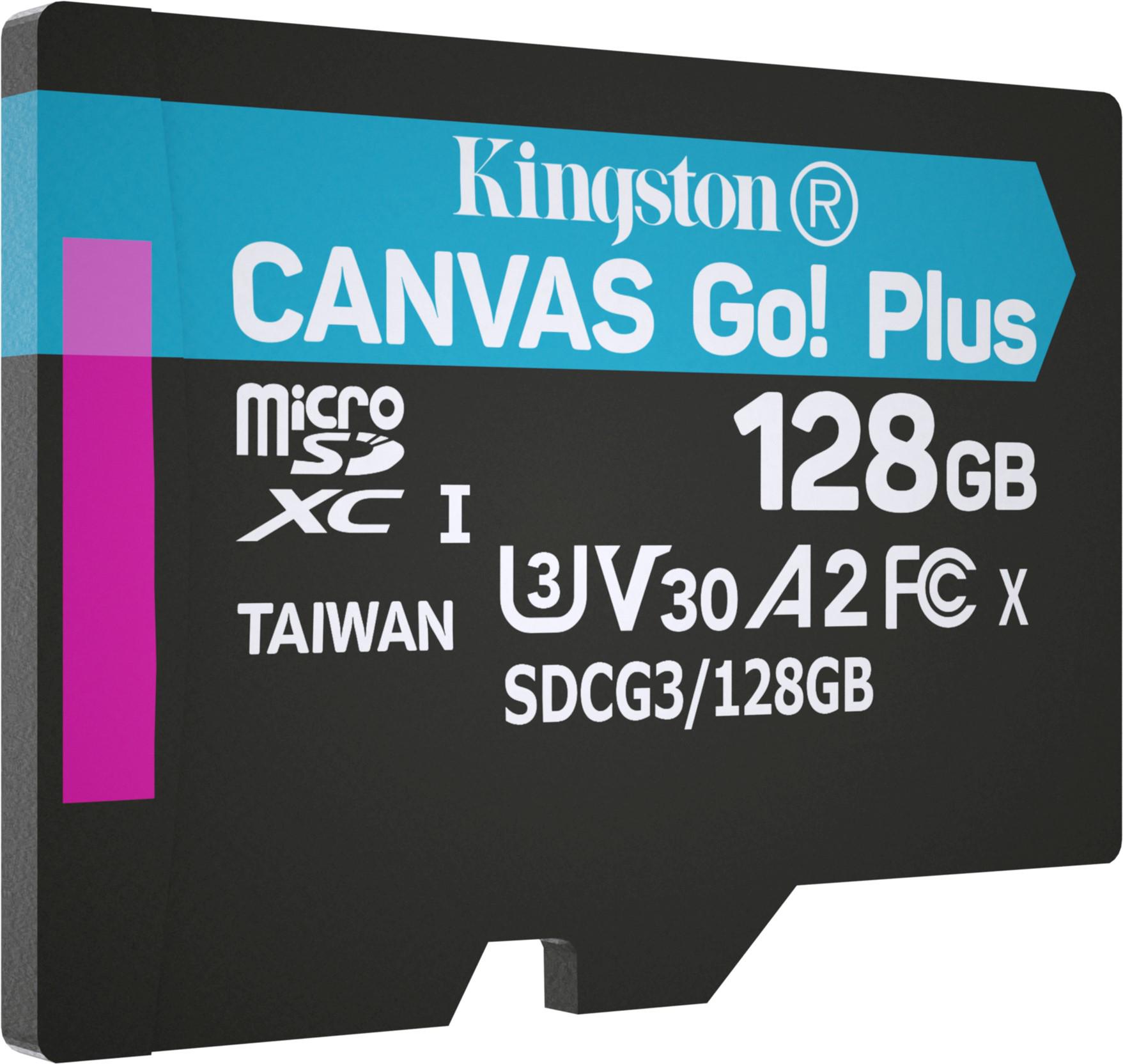 Карта пам'яті Kingston 128GB microSDXC C10 UHS-I U3 A2 R170/W90MB/s та SD адаптер (SDCG3/128GB) - фото 3