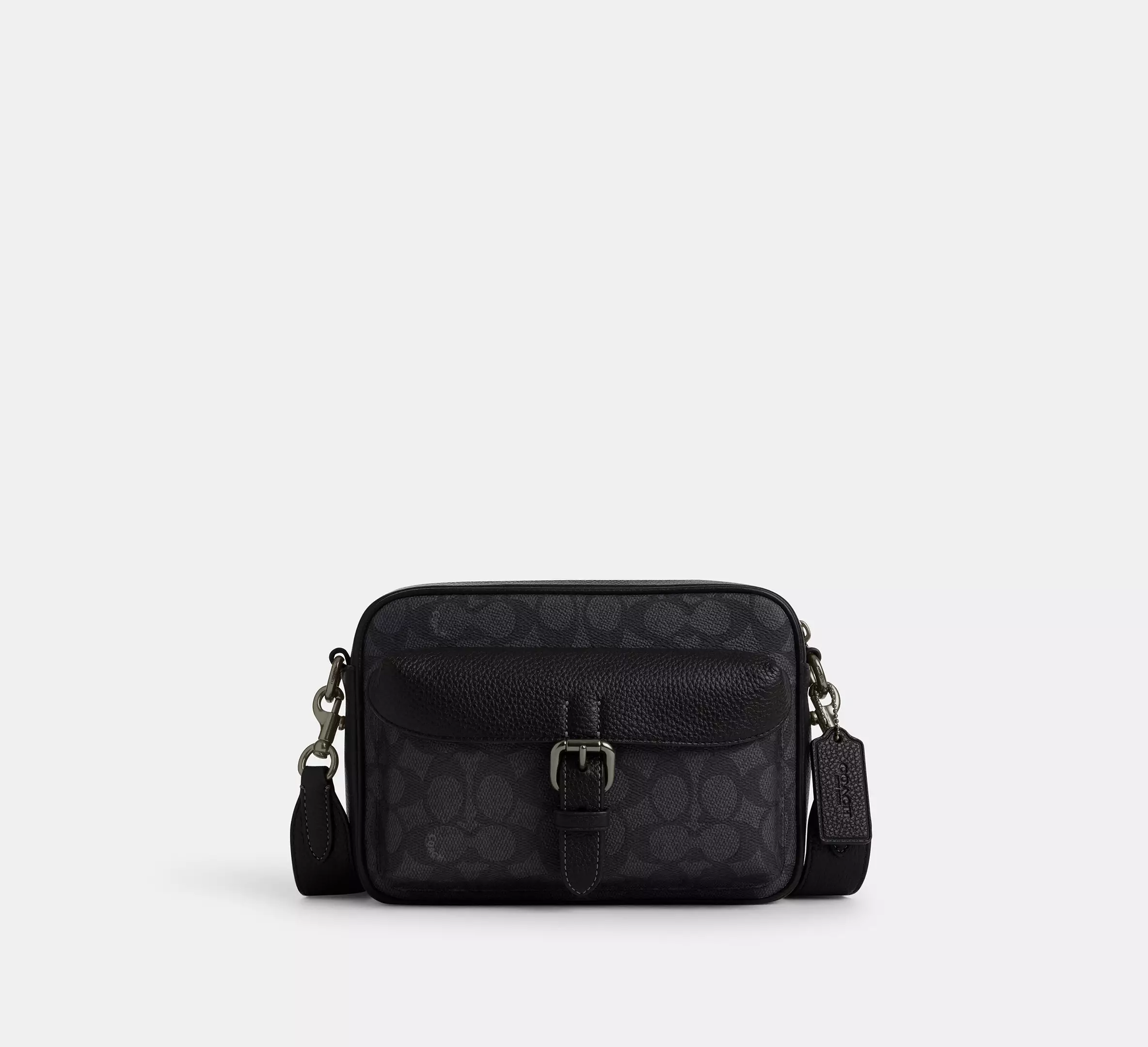 Сумка Coach Warner Crossbody Bag In Signature Canvas Gunmetal/Charcoal/Black