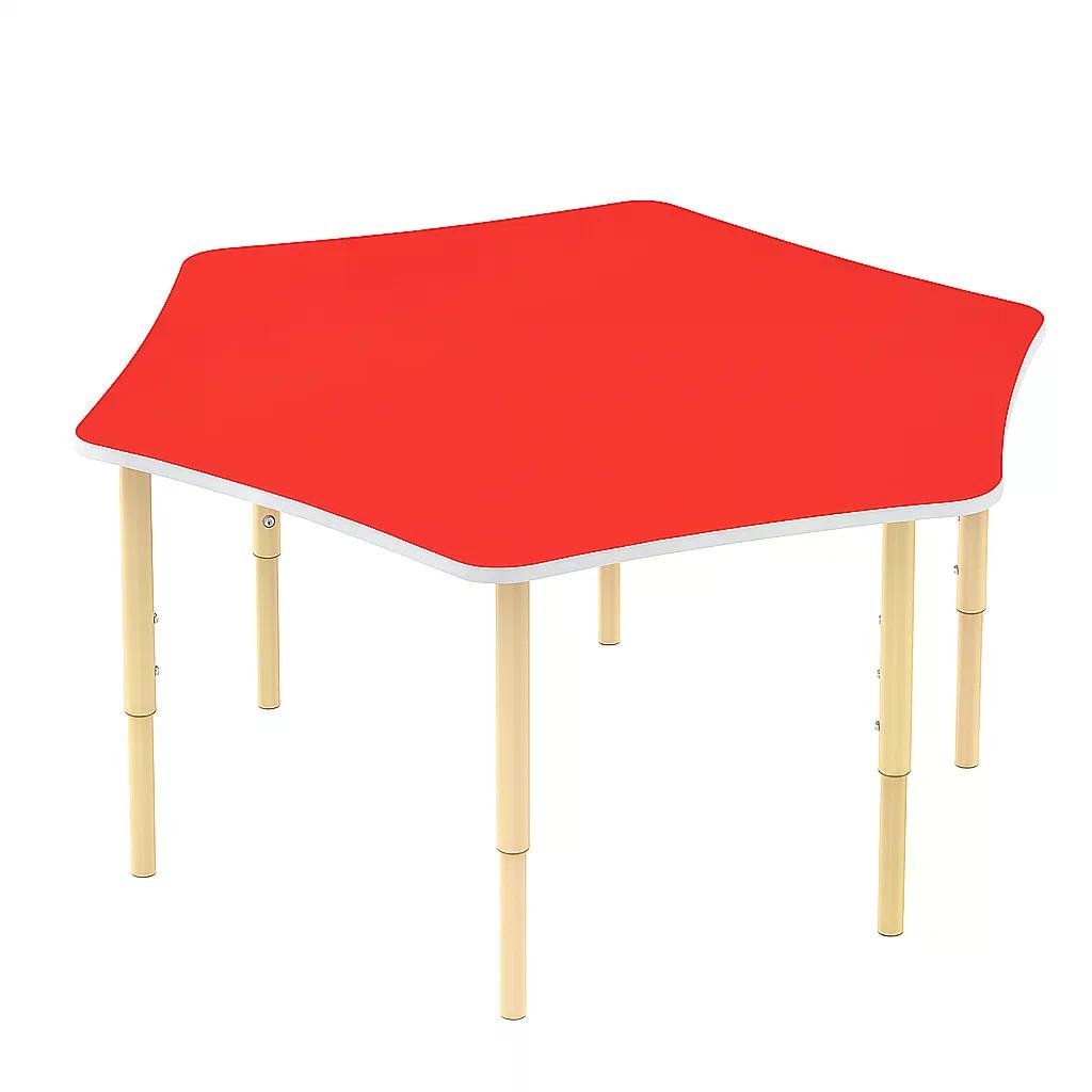 Детский столик шестиместный с регулировкой высоты Красный Детский столик шестиместный с регулировкой высоты Красный