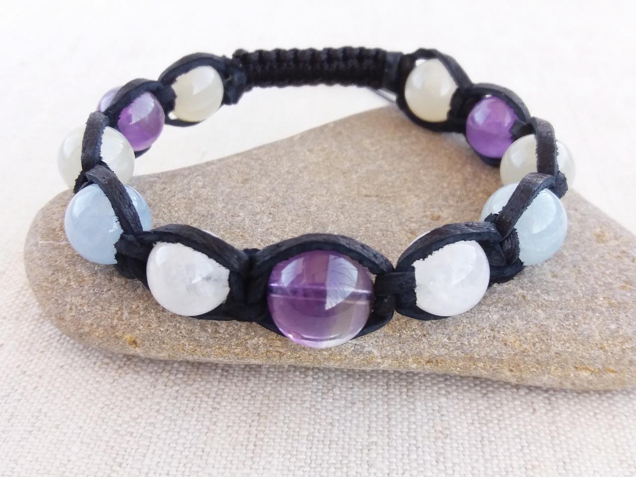 Браслет Шамбала Аметист/Лунный камень/Аквамарин (1291087027) Браслет Шамбала Аметист/Лунный камень/Аквамарин (1291087027)