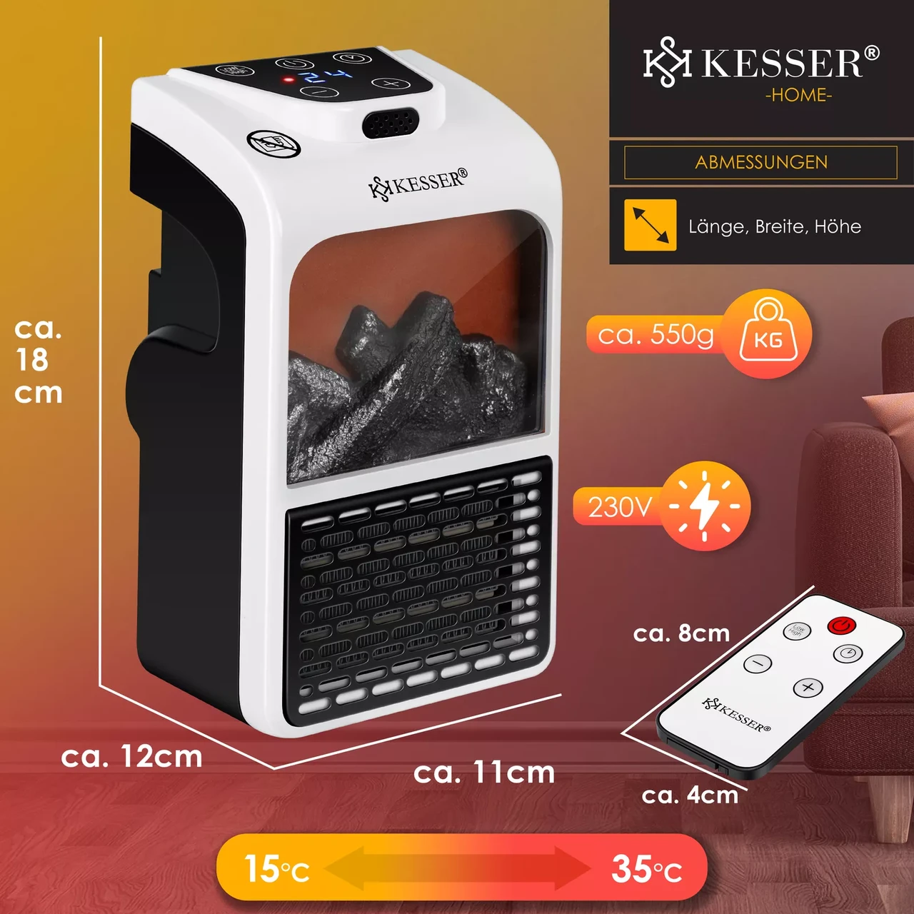 Обогреватель для дома керамический KESSER 10 м2 (14235we-sc) - фото 3 Обогреватель для дома керамический KESSER 10 м2 (14235we-sc) - фото 3