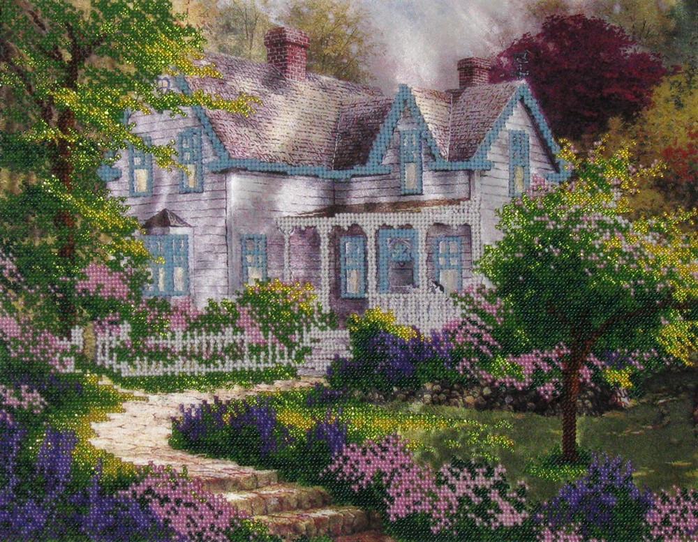 Вышивка бисером Загородный домик частичная выкладка 37x27 см (1479872776) Вышивка бисером Загородный домик частичная выкладка 37x27 см (1479872776)