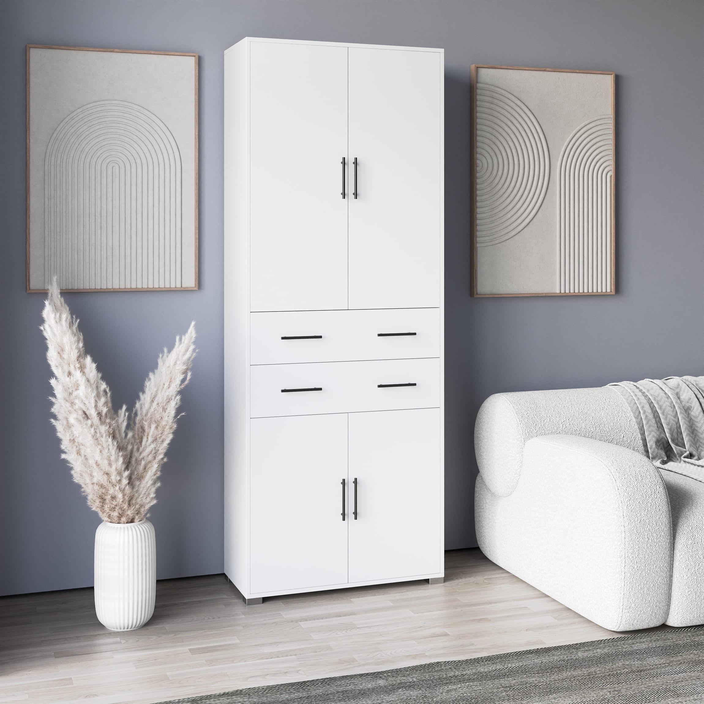 Шкаф с выдвижными ящиками 212,5х90х35 см Белый (380497)