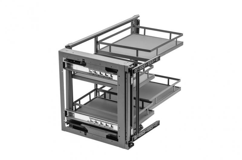 Карго для кухни универсальное GTV CORNER MovixPro с доводчиком плоский прут 450 мм Графит (KO-UMC450-60)