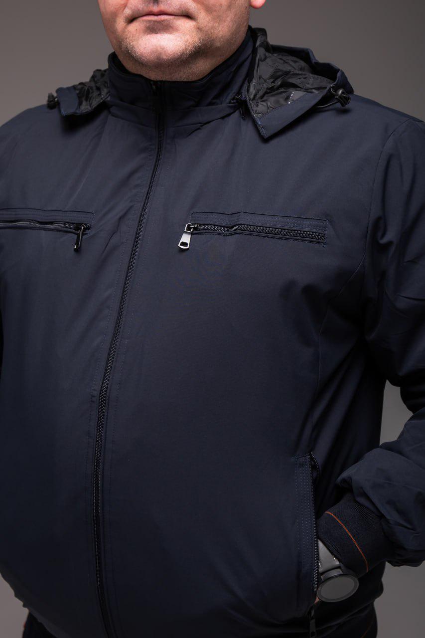 Ветровка мужская демисезонная батал р. 64 Синій (2428/1/3) - фото 2