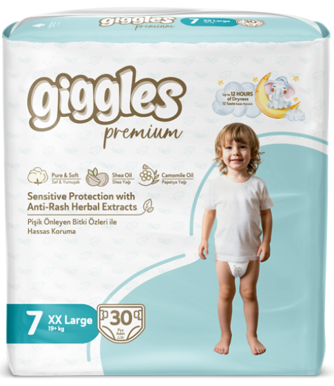 Подгузники детские Giggles Premium 7 XXLarge 20+ кг 30 шт.