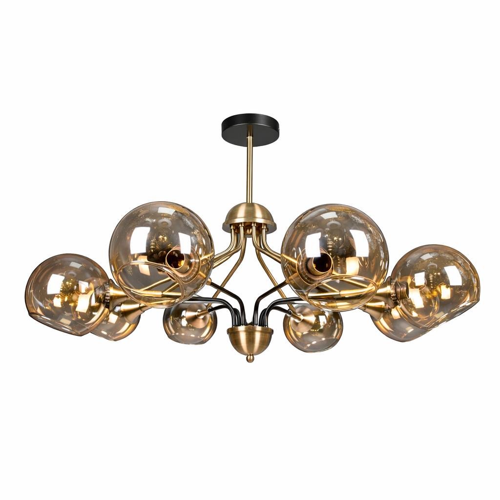 Люстра стельова Прометей P5-N5038/8 AB+BK  на вісім плафонів (2902703418)