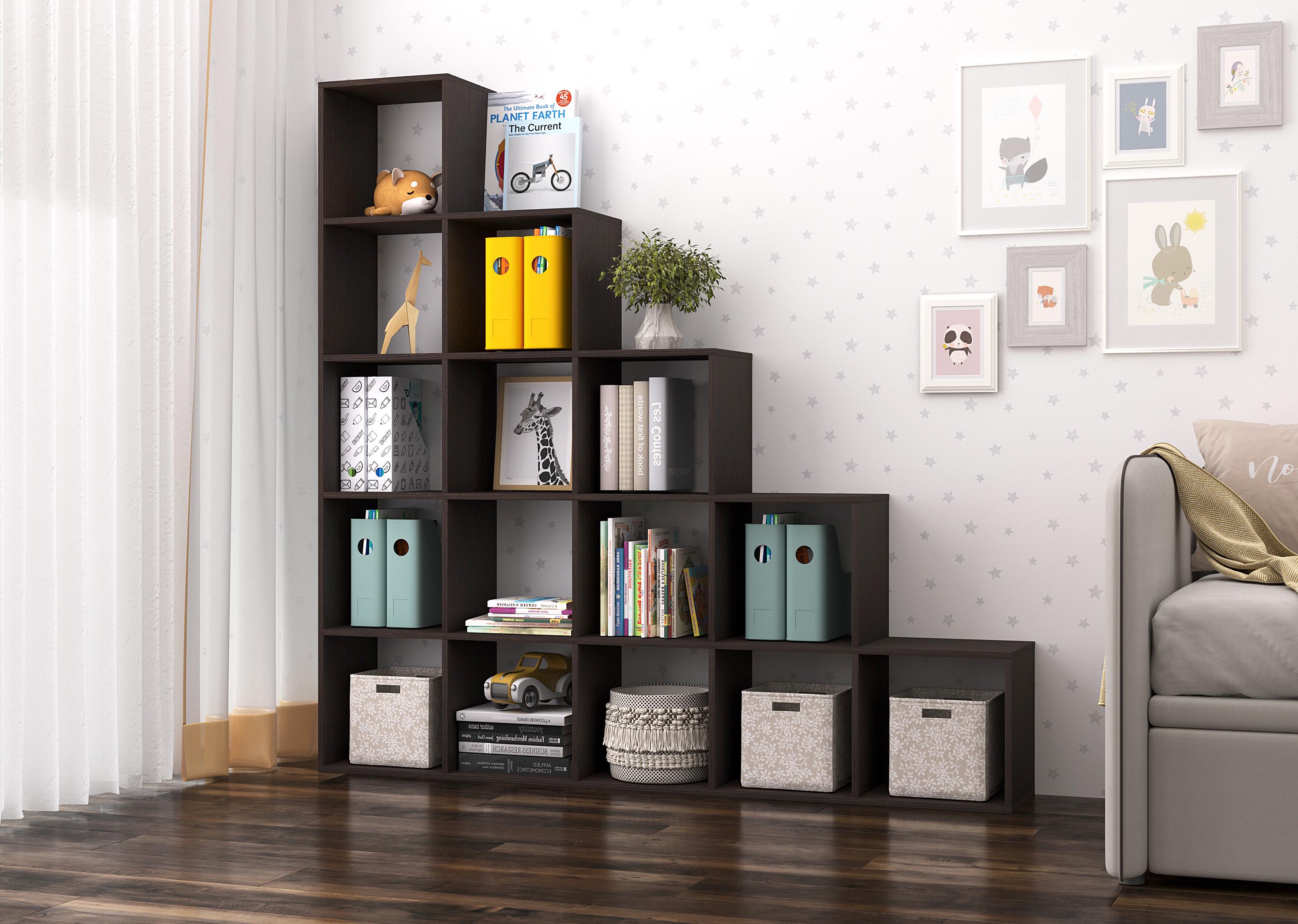 Стелаж гірка для книг/іграшок/речей 177х177х30 см Венге магія - фото 1 Стелаж гірка для книг/іграшок/речей 177х177х30 см Венге магія - фото 1