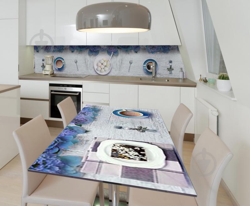 Наклейка виниловая на стол Zatarga "Цветы и Чашки" 650х1200 мм Наклейка виниловая на стол Zatarga "Цветы и Чашки" 650х1200 мм