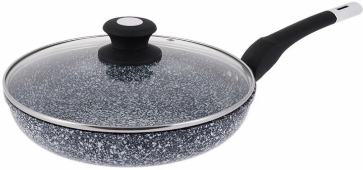 Сковорода Unique UN-5118 30 см з кришкою Граніт світлий (МХ НФ-00005633)