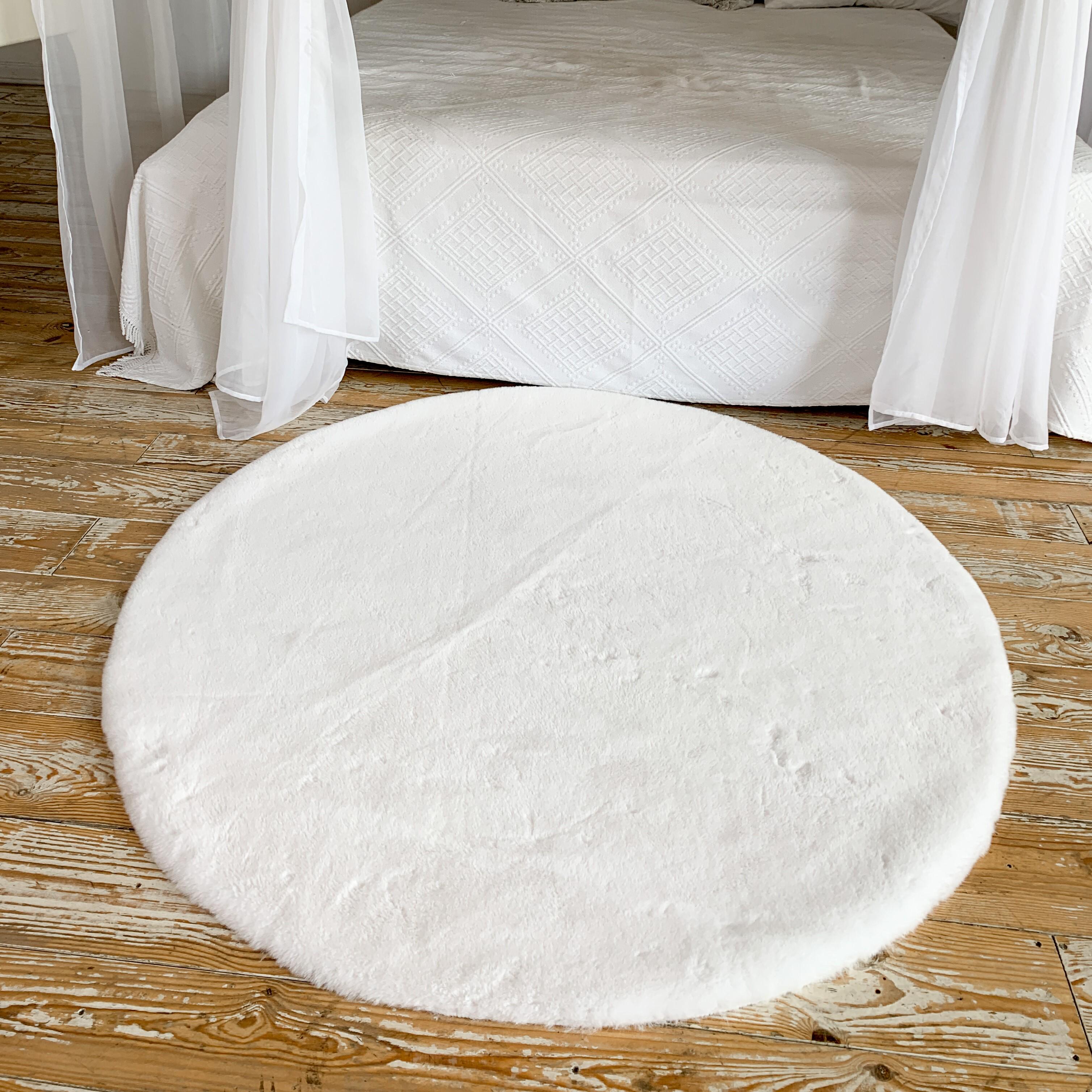 Круглый коврик из искусственного меха кролика (7145905)