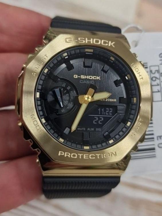 Наручные часы мужские Casio G-Shock GM-2100G-1A9 ударопрочные с водозащитой 200 м/подсветкой Черный (3052734132)