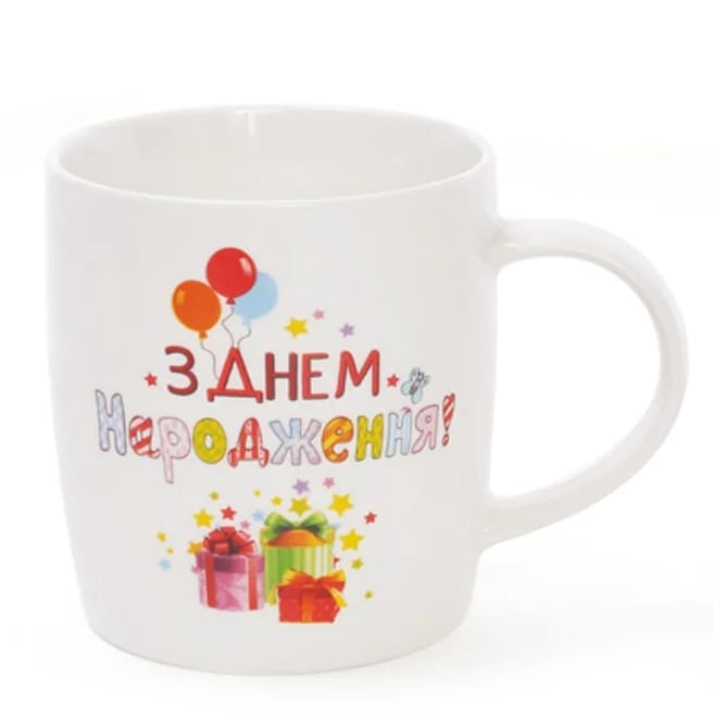 Чашка фарфоровая Flora З днем народження 0,38 л (31362)