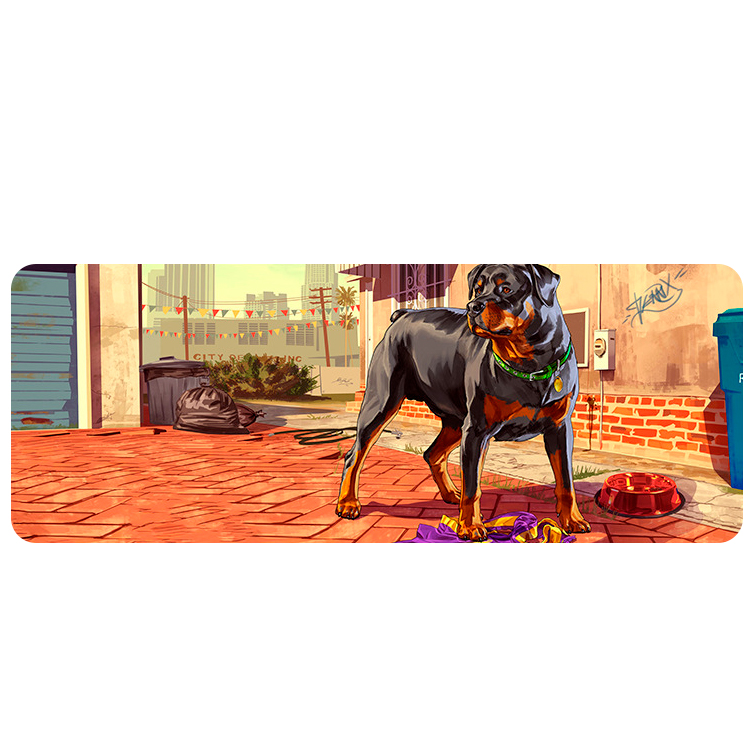 Килимок тканинний GTA5 Dog з прошивкою 3х300x800 мм (YUT_V7674)