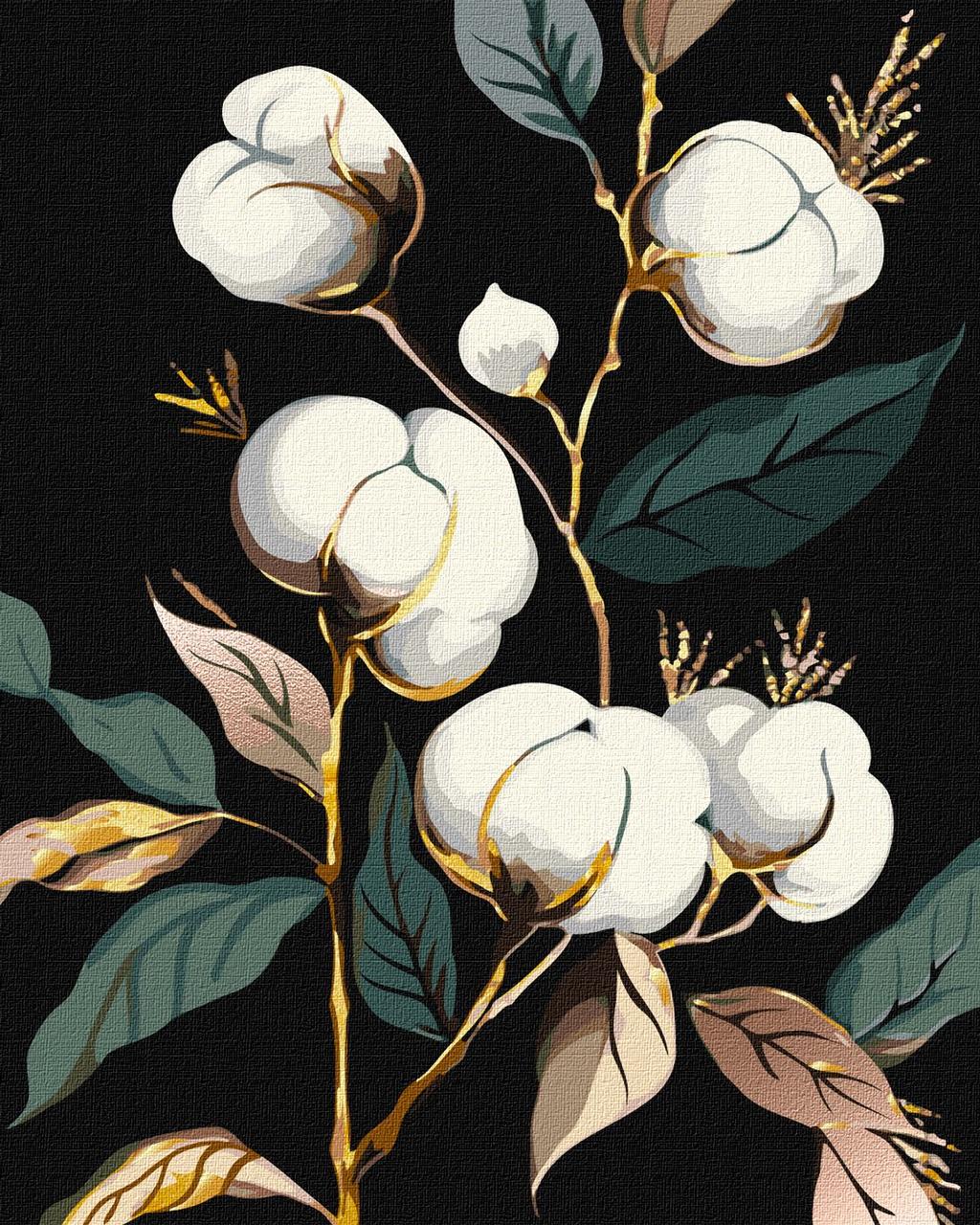 Картина по номерам Ideyka Белый хлопок с красками металлик extra 40х50 см (2824287027)