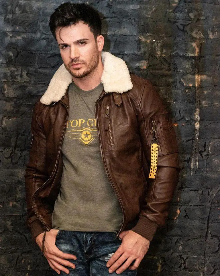 Шкіряна куртка Top Gun Men's Bomber With Removable Fur 3XL Brown (TG19113XL) - фото 5