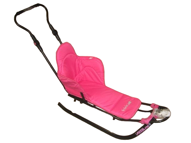 Санки с ручкой и матрасом Piccolino Black Edition Розовый
