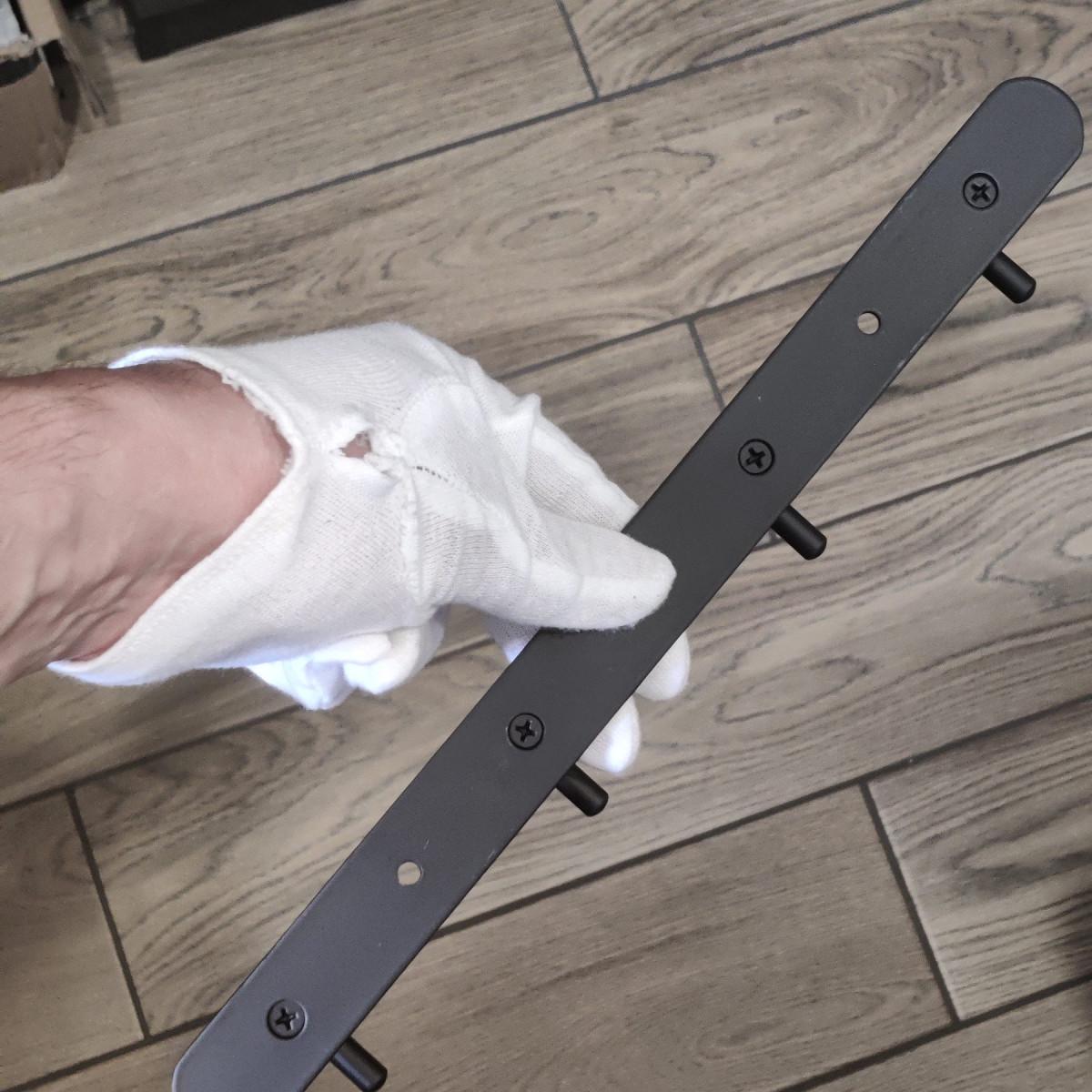 Вішалка у ванну Ermo E-PRO SLIM 4 Hooks SS-304 з нержавіючої сталі на 4 гачки Чорний (2436) - фото 4