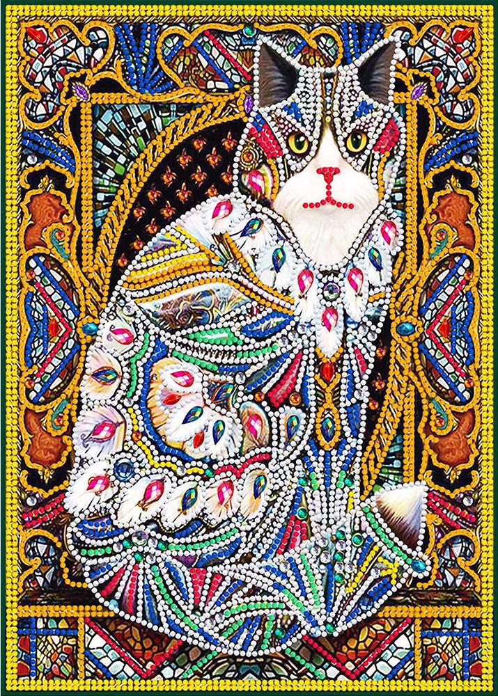 Алмазная Мозаика Emerald Craft Кот из Страз 30x40 см светящаяся в темноте (24363)