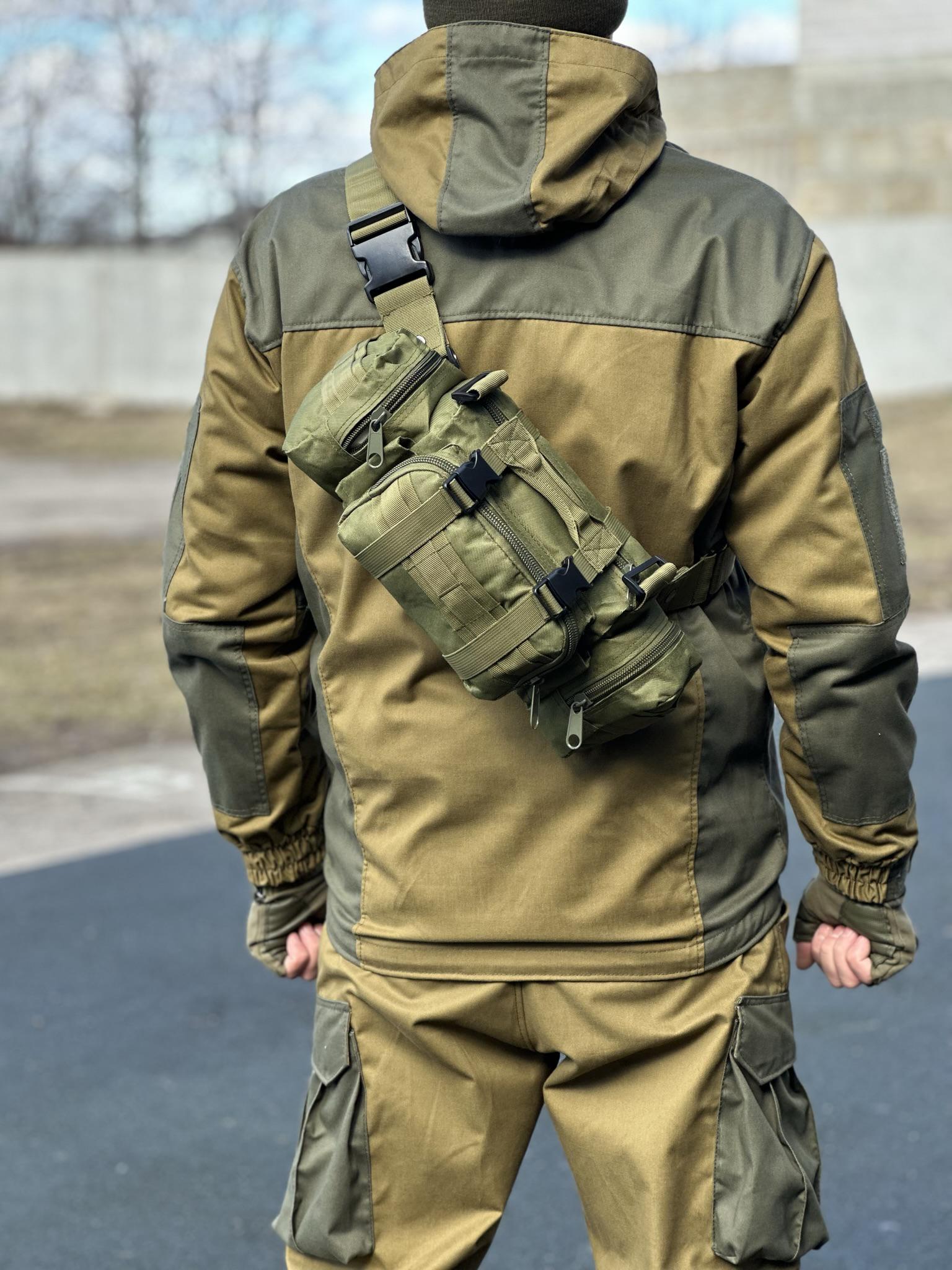 Сумка нагрудная поясная Tactic с ремнем на плечо 5 л Olive (104-olive) - фото 4 Сумка нагрудная поясная Tactic с ремнем на плечо 5 л Olive (104-olive) - фото 4