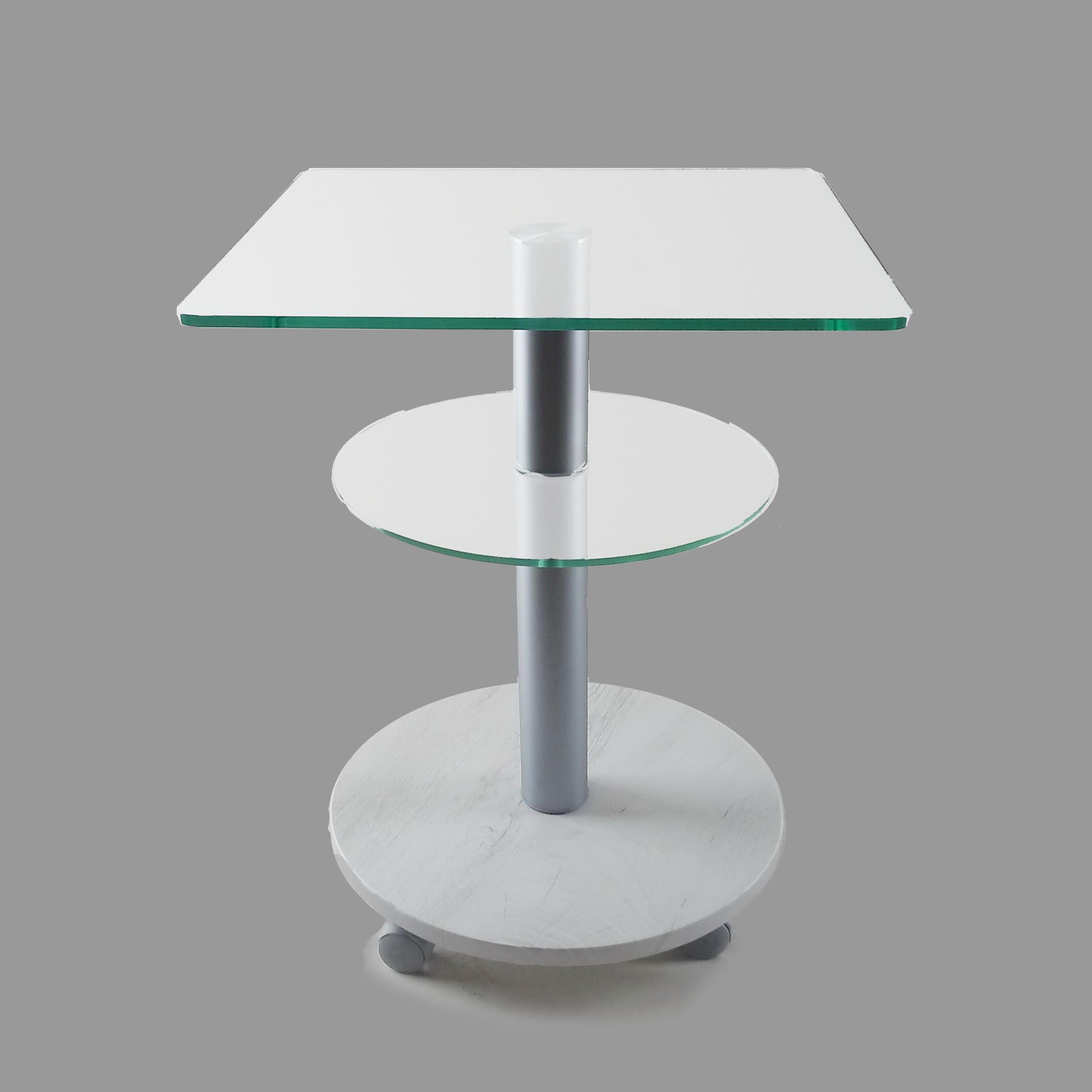 Стол журнальный стеклянный Commus Bravo Light Kv6 satin-sosnak-alm60 Белый/Хром (444820235) - фото 6 Стол журнальный стеклянный Commus Bravo Light Kv6 satin-sosnak-alm60 Белый/Хром (444820235) - фото 6