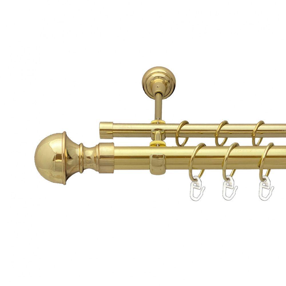 Карниз Orvit Бостон двухрядный гладкий 25/19 мм 200 см Золотой (00-00012791) Карниз Orvit Бостон двухрядный гладкий 25/19 мм 200 см Золотой (00-00012791)