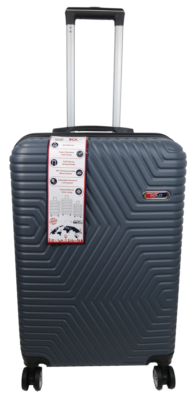 Чемодан на колесах GD Polo средний пластиковый 70 л Графитовый