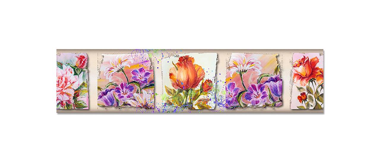 Кухонный фартук Акварель картины из самоклеющейся виниловой пленки 60х250 см Фиолетовый