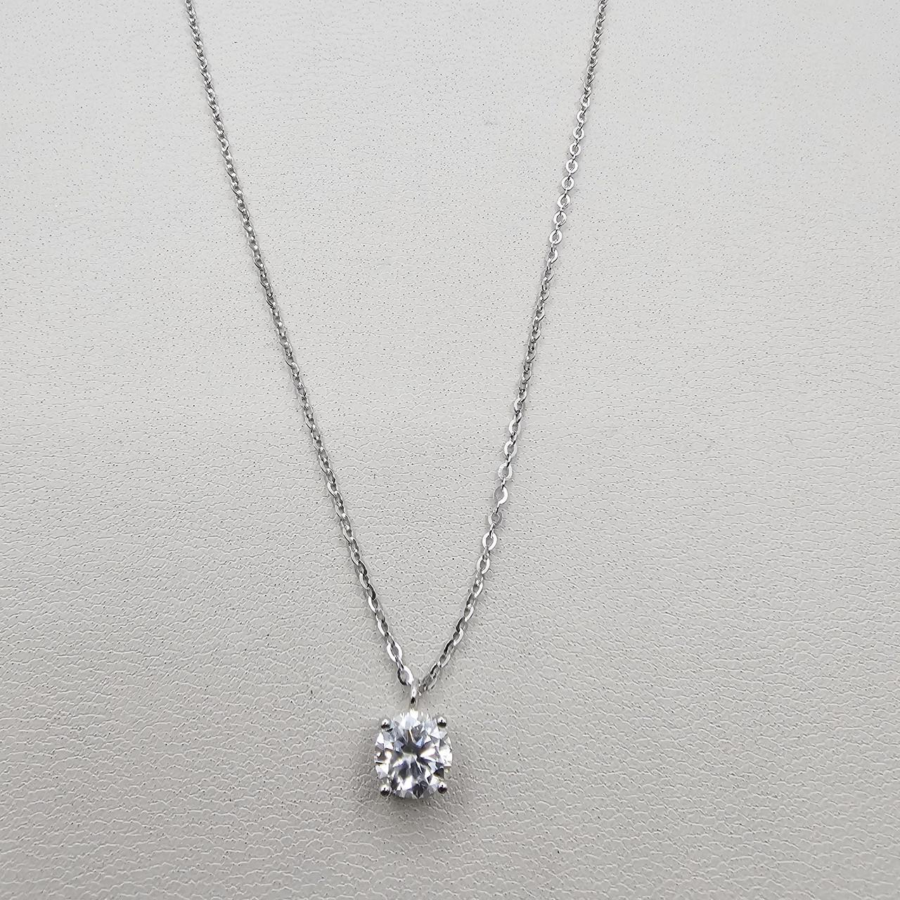 Колье серебряное с муасанитом 40-46 см 1,5 г (3057186850)