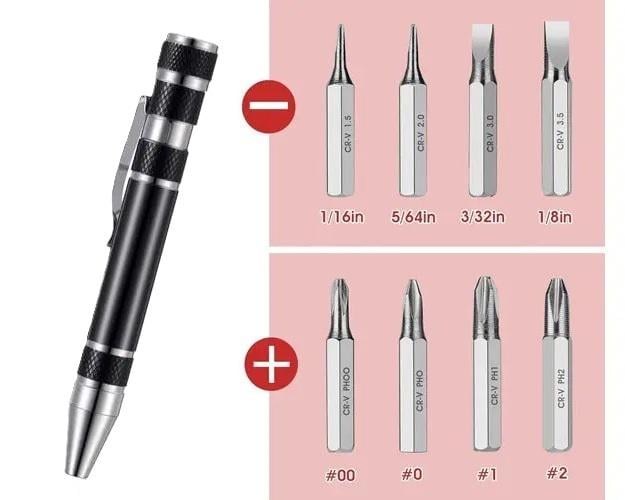 Отвертка прецизионная с 8 битами Black (27918309) - фото 2 Отвертка прецизионная с 8 битами Black (27918309) - фото 2