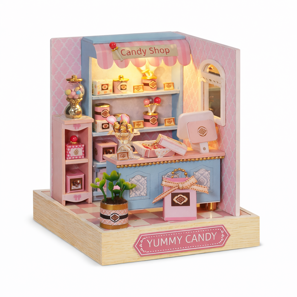 Конструктор 3D Румбокс Yummy Candy с LED-подсветкой и пылезащитным колпаком