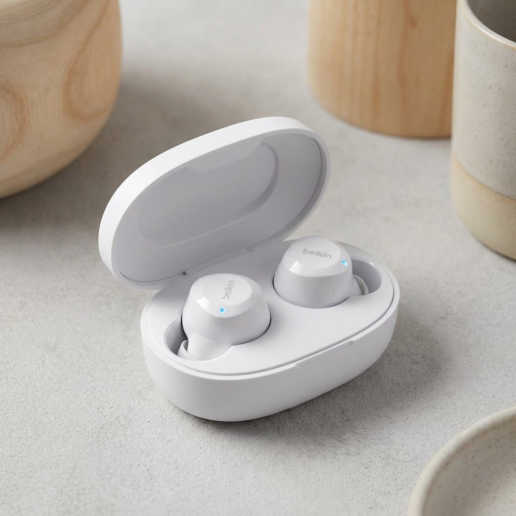 Бездротові навушники вакуумні TWS Belkin Soundform Bolt True Wireless Bluetooth з мікрофоном Білий (AUC009BTWH)