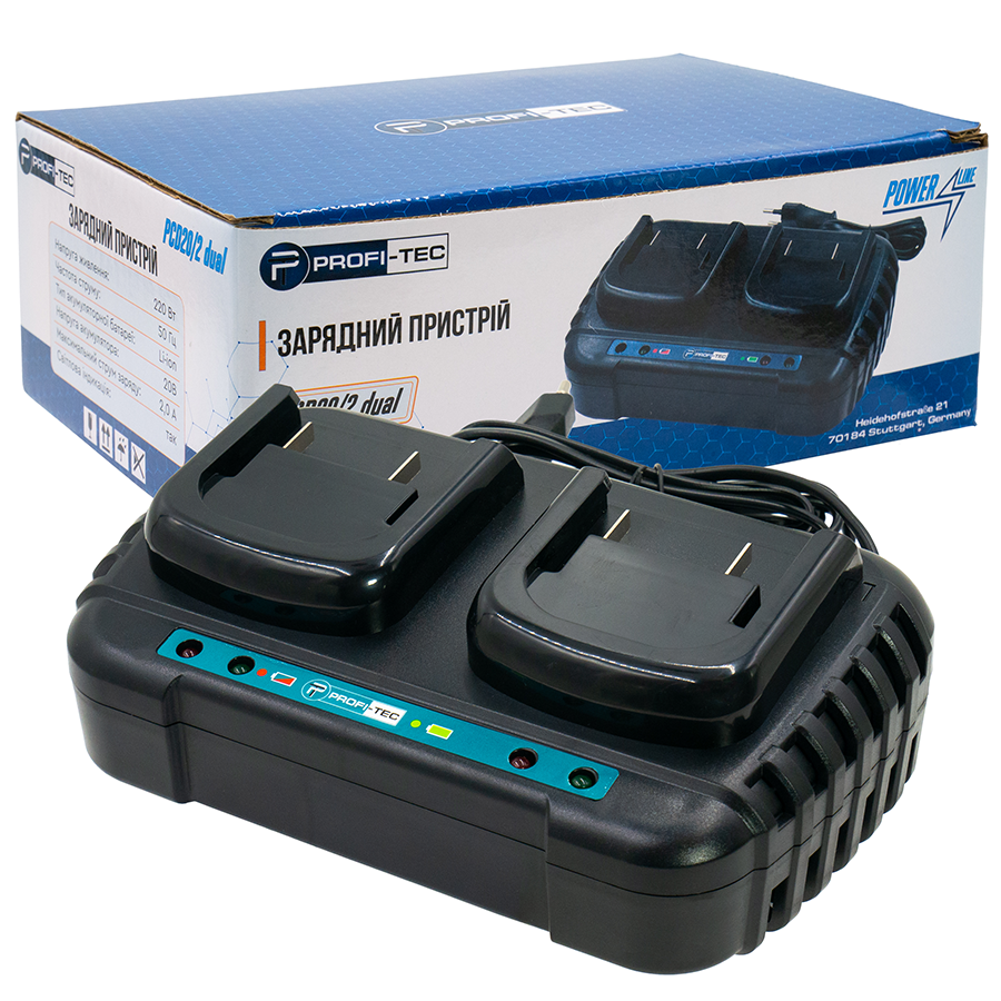 Зарядное устройство двухпортовое PROFI-TEC PCD20/2 dual 20 В 2 А (PH00395)
