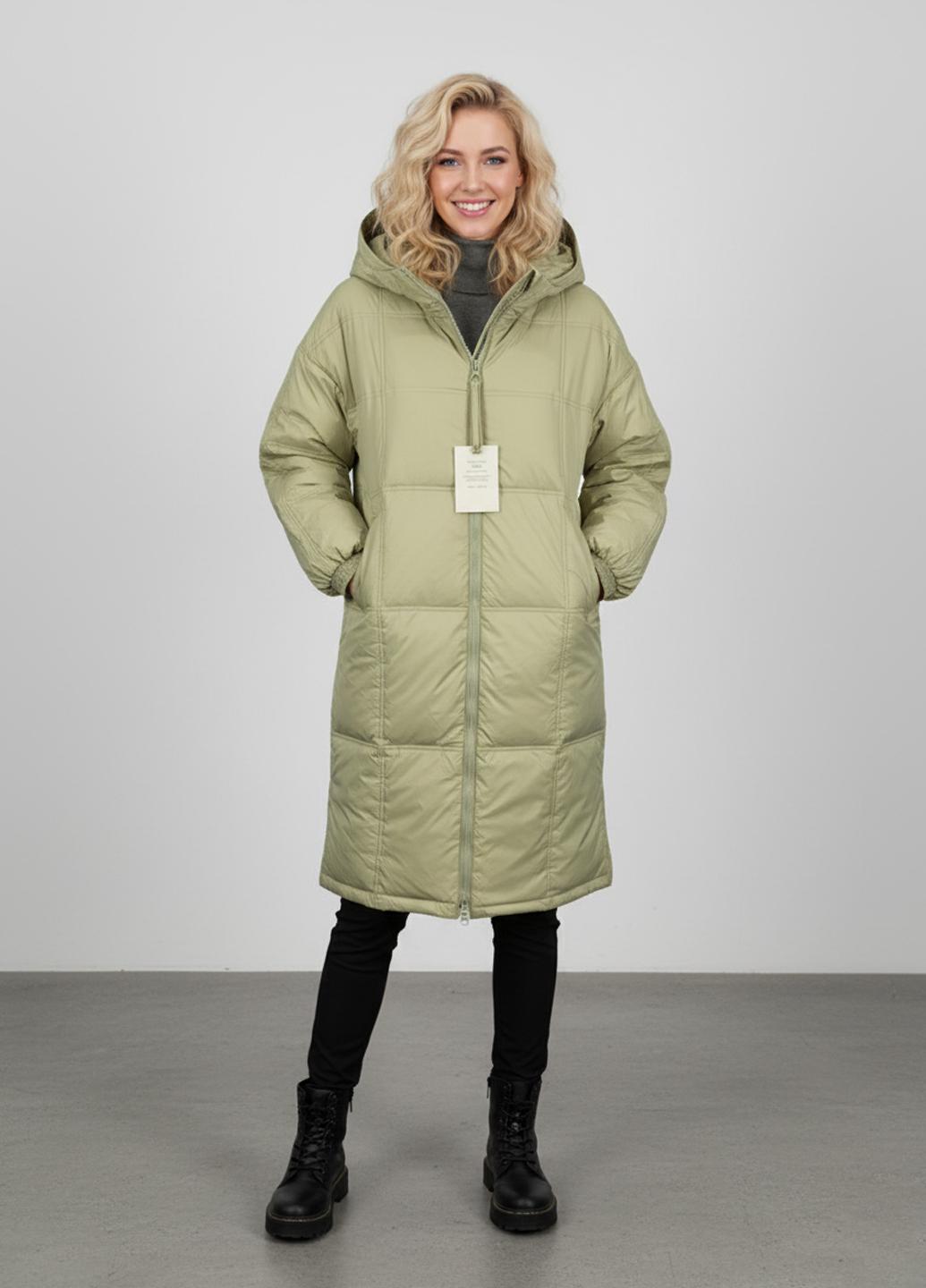 Пуховик женский Number Nine DW-013 демисезонный с капюшоном р. 42 Оливковый (DW-013-42)