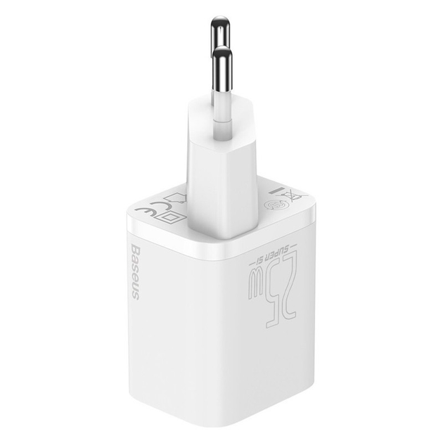 Зарядное устройство сетевое BASEUS Super Si 25W Quick Charger и кабель Type-C to Type-C 3A 1 м TZCCSUP-L02 White (28948208) - фото 4