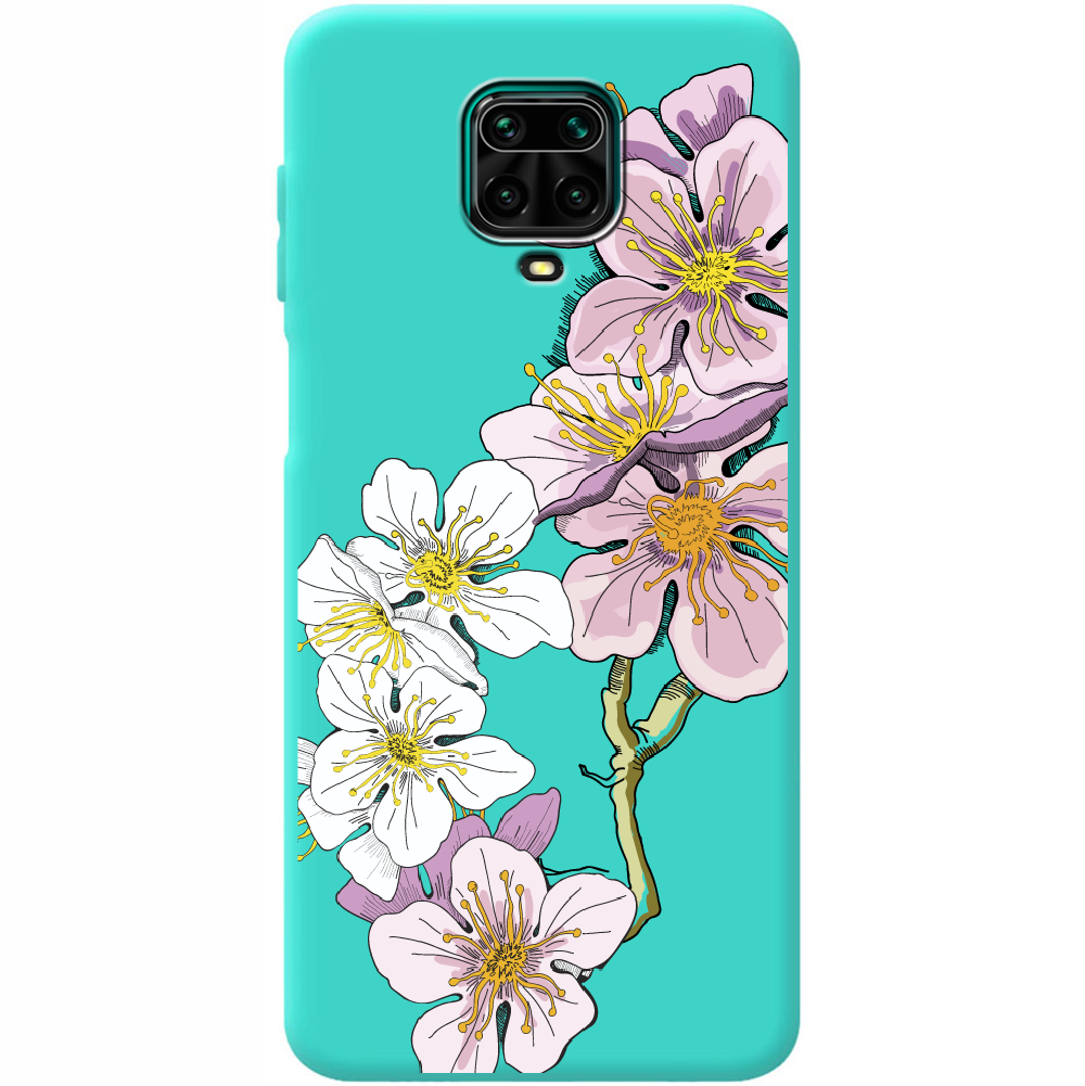 Чехол Boxface Xiaomi Redmi Note 9S Cherry Blossom Мятный силикон (39475-cc4-39917)