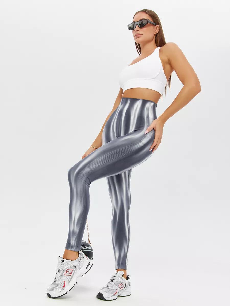Лосини спортивні Push Up жіночі для тренувань неонові з ефектом Push Up з високою талією S Сірий (70034S) - фото 3 Лосини спортивні Push Up жіночі для тренувань неонові з ефектом Push Up з високою талією S Сірий (70034S) - фото 3