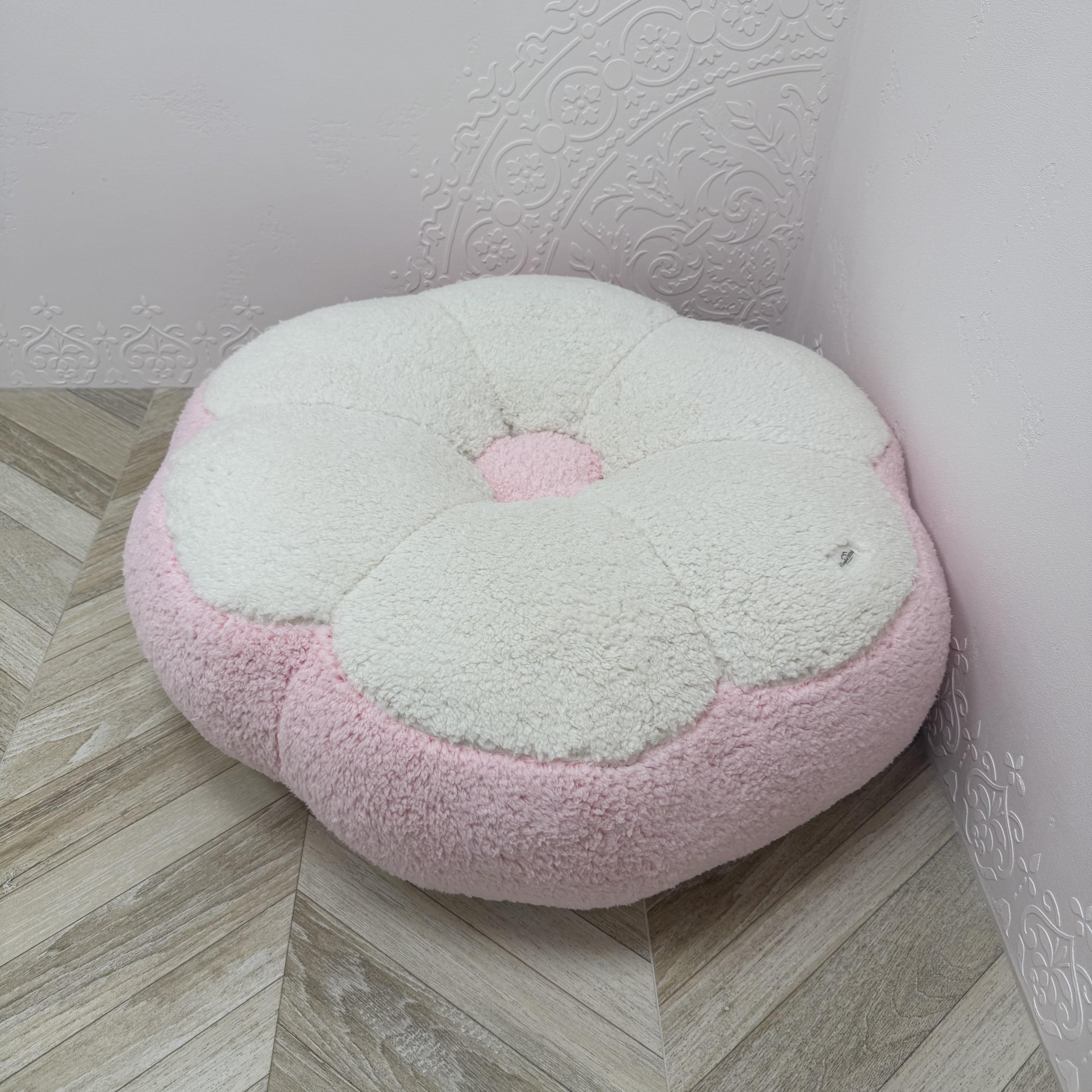 Бескаркасный пуф детский напольный Comfort HOME меховой Ø80х20 см